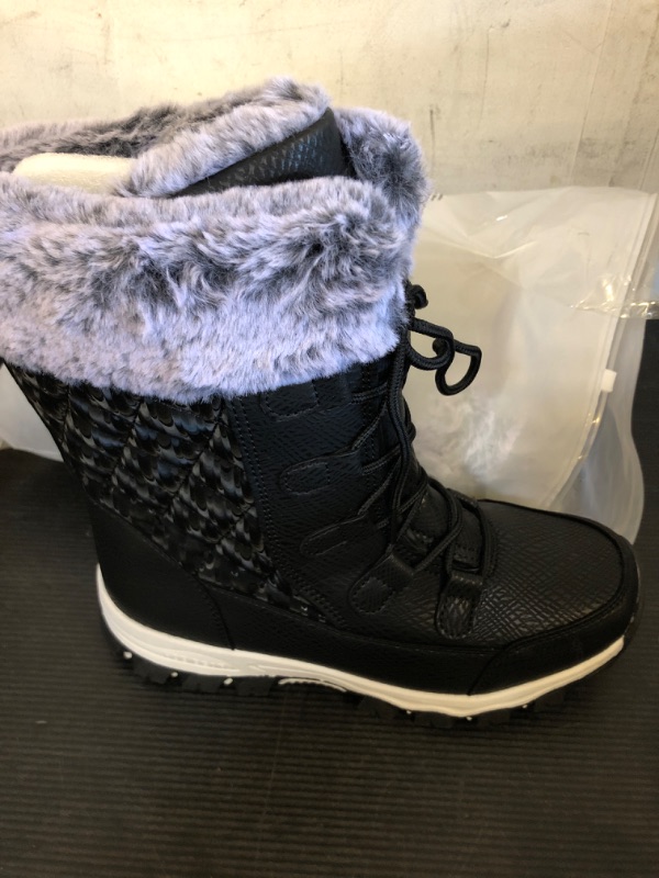 Photo 1 of HOBIBEAR Women's Winter Snow Boots Waterproof Lightweight Warm Faux Fur Lined Mid-Calf Booties?Black Size 8 Women
