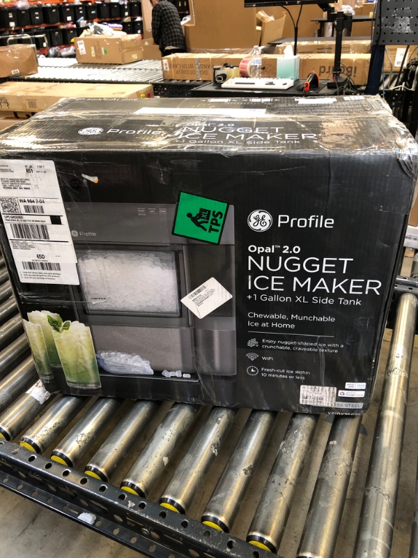 Photo 2 of GE Profile Opal 2.0 XL with 1 Gallon Tank, Chewable Crunchable Countertop Nugget Ice Maker, Scoop included, 38 lbs in 24 hours, Pellet Ice Machine with WiFi & Smart Connected, Stainless Steel