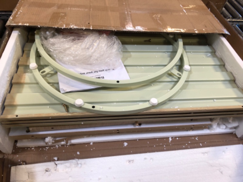 Photo 1 of LITTLE TREE 47 Inches Round Dining Table for 4, Natural Wooden Dining Room Tables with Fluted Pedestal, Circle Kitchen Dinner Table for Dining Room, Living Room (Table Only)