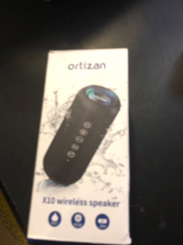 Photo 2 of Ortizan Portable Bluetooth Speaker: IPX7 Waterproof, 24W Loud Sound, Deep Bass, Bluetooth 5.3, LED Lights, Wireless Stereo Pairing, 30H Playtime, for Home/Outdoor/Party/Beach, Birthday Gift (Black)