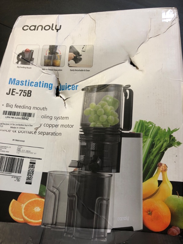 Photo 2 of Cold Press Juicer, 5.4" Wide Feed Chute Juice Extractor Machine with 400W, High Juice Yield, Slow Masticating Juicer for Whole Vegetables & Fruits