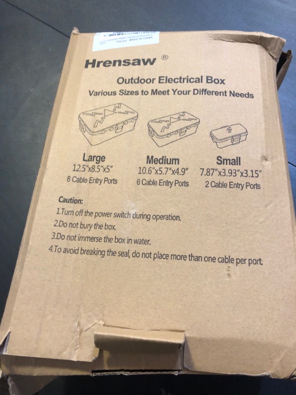 Photo 1 of Hrensaw Large Outdoor Electrical Box Waterproof(12.5x8.5x5inch),IP54 Waterproof Outdoor Outlet Covers,Weatherproof Extension Cord Covers Protect Outlet,Plug,Timer,Power Strip,Holiday Light,Black