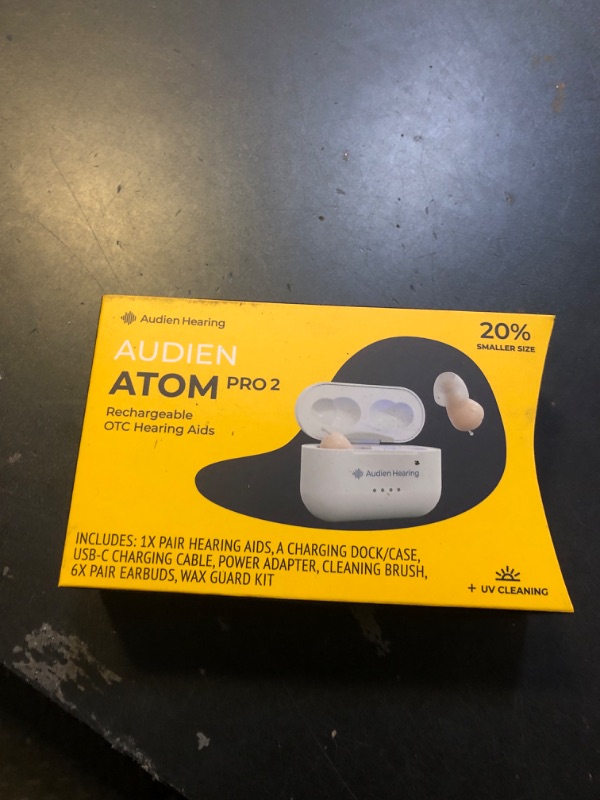 Photo 2 of Audien ATOM PRO 2 Wireless Rechargeable OTC Hearing Aid, Premium Comfort Design and Nearly Invisible