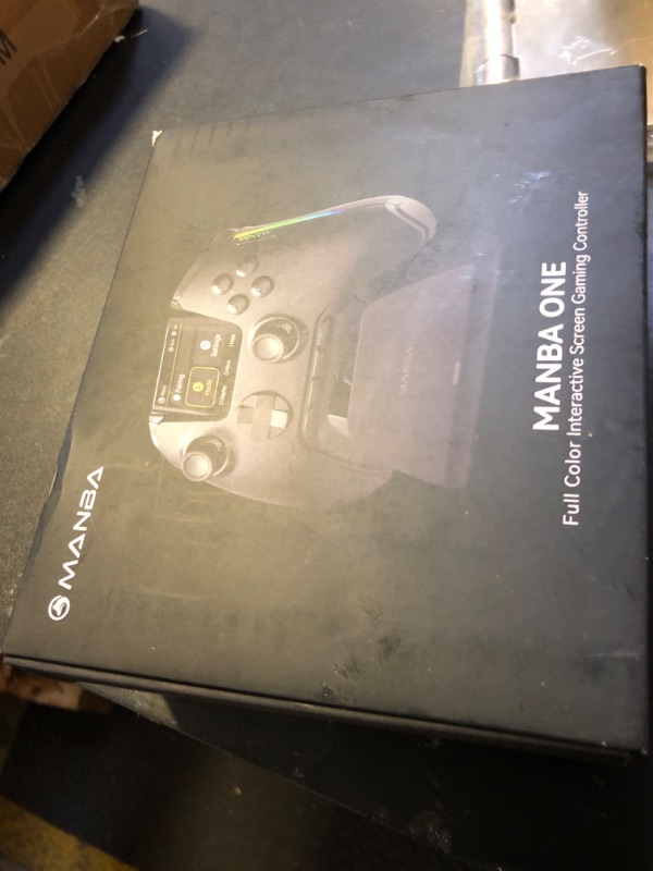 Photo 1 of Manba One Interactive Screen Wireless Gaming Controller for PC/Switch/iOS/Android,Hall Effect Stick & Trigger,RGB Lighting,Remappable Buttons,1800mAh with Charging Dock (Black)