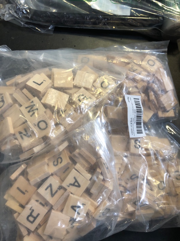 Photo 2 of QMET 1000 Scrabble Letters for Crafts - Wood Scrabble Tiles - DIY Wood Gift Decoration - Making Alphabet Coasters and Scrabble Crossword Game