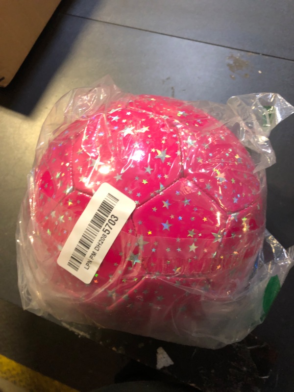 Photo 2 of PP PICADOR Soccer Ball Size 4, Glitter Shiny Stars Soccer Balls for Kids Girls Boys Child 5-7 8-12 Gift Outdoors Sports Training Ball Recreation Playing Ball (Hot Pink)