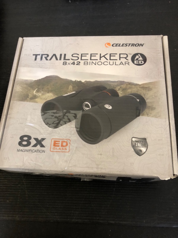 Photo 2 of Celestron TrailSeeker 8x42 ED Binoculars - Compact Birdwatching Binoculars with ED Objective Lenses, Broadband Multi-Coated Optics, BaK4 Roof Prism