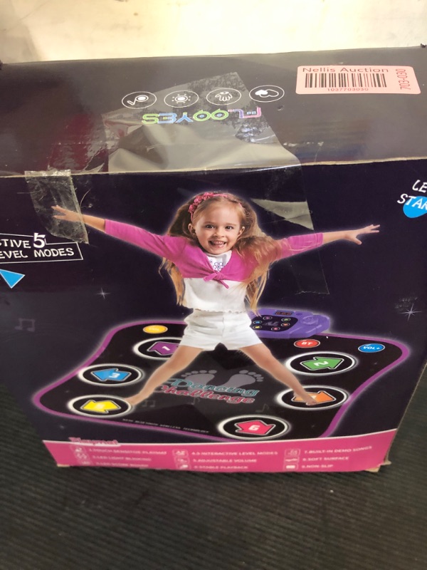 Photo 2 of Flooyes Dance Mat Toys for 3-12 Year Old Kids, Electronic Dance Pad with Light-up 6-Button Wireless Bluetooth, Music Dance with 5 Game Modes, Birthday Toys Gifts for 3 4 5 6 7 8 9 10+ Year Old Girls