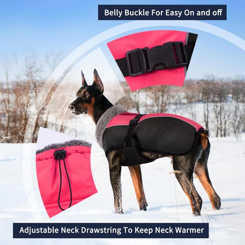 Photo 1 of xl  IECOii Extra Warm Dog Coat Reflective Adjustable Dog Jacket Dog Winter Coat with Buckle Fleece Turtleneck Dog Jacket for Cold Weather Soft Winter Coat for Small Medium Extra Large Dogs