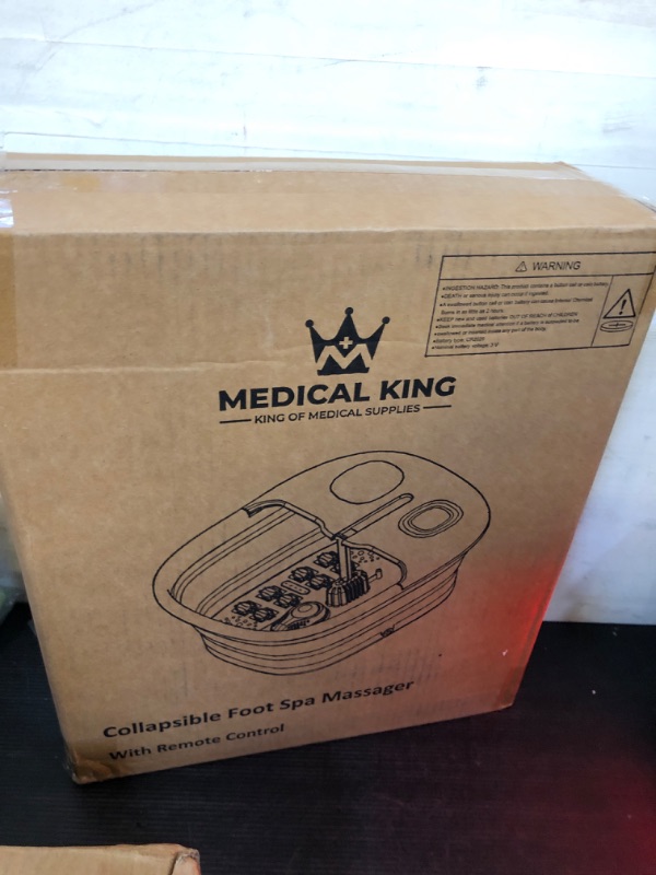 Photo 2 of Medical king Foot Spa with Heat and Massage and Jets Includes A Remote Control A Pumice Stone Collapsible Foot Spa Massager with Heat and Massage Bubbles and Vibration