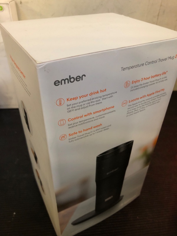 Photo 2 of Ember Travel Mug 2+, 12 oz, Temperature Control Smart Travel Mug, Black (with Apple Find My)