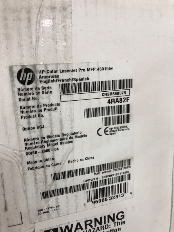 Photo 1 of HP Color LaserJet Pro MFP 4301fdw Wireless Printer