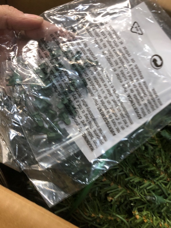 Photo 1 of National Tree Company Pre-Lit Artificial Full Christmas Tree, Green, Dunhill Fir, White Lights, Includes Stand, 7.5 Feet