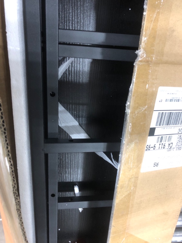 Photo 1 of Tribesigns 70.9 Inch Extra Long Console Table, Modern Sofa Table Behind Couch Table with Storage Shelves, 3-Tier Industrial Hallway Entryway Table for Living Room, 3 Shelf Bookshelf(Black)