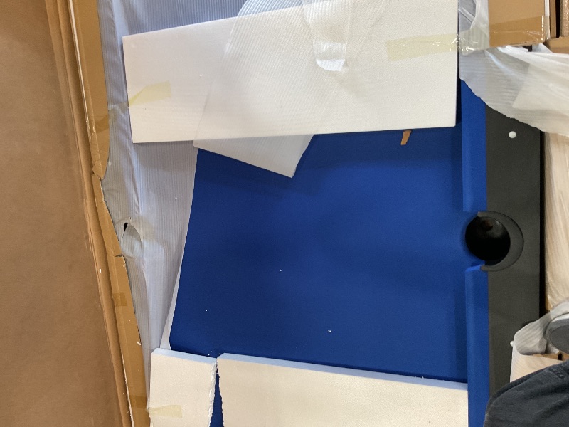 Photo 1 of GoSports 7 ft Pool Table with Wood Finish - Modern Billiards Table with 2 Cue Sticks, Balls, Rack, Felt Brush and Chalk - Choose Your Style BLUE