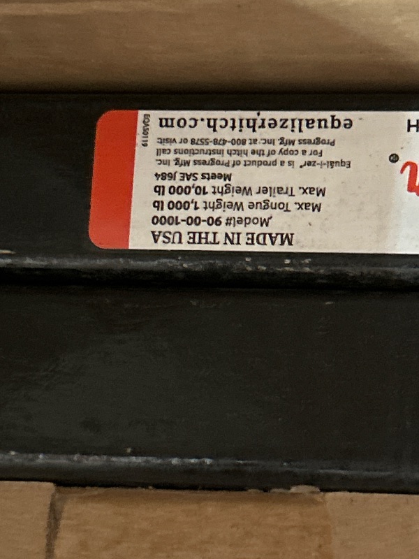 Photo 1 of ** PARTS ONLY***Equal-i-zer 4-point Sway Control Hitch, 90-00-1069, 10,000 Lbs Trailer Weight Rating, 1,000 Lbs Tongue Weight Rating, Weight Distribution Kit Includes Standard Hitch Shank and 2-5/16" Ball