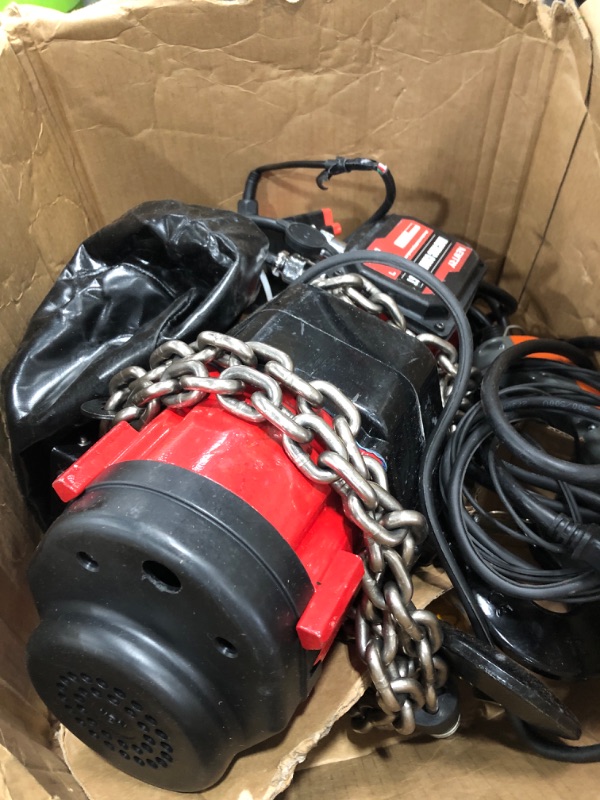 Photo 1 of NEWTRY 2-Speed Electric Chain Hoist 2200lb, Pendant & Remote Control, 13ft/min & 22.3ft/min Brushless Overhead Crane Lift, G80 10ft Lifting Height Power Electric Hoists 110V