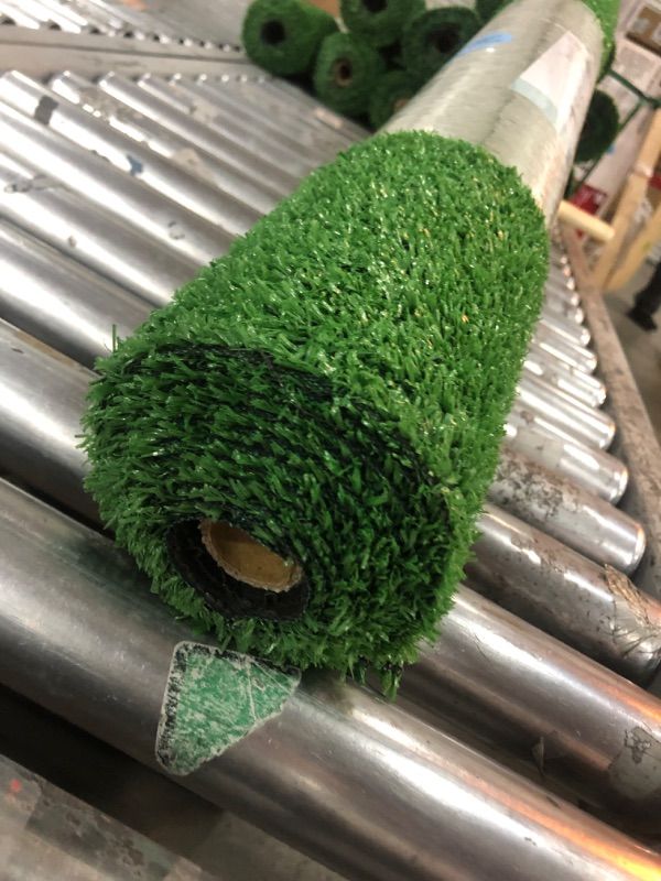 Photo 1 of 6 ft. x 8 ft. Green Artificial Grass Rug