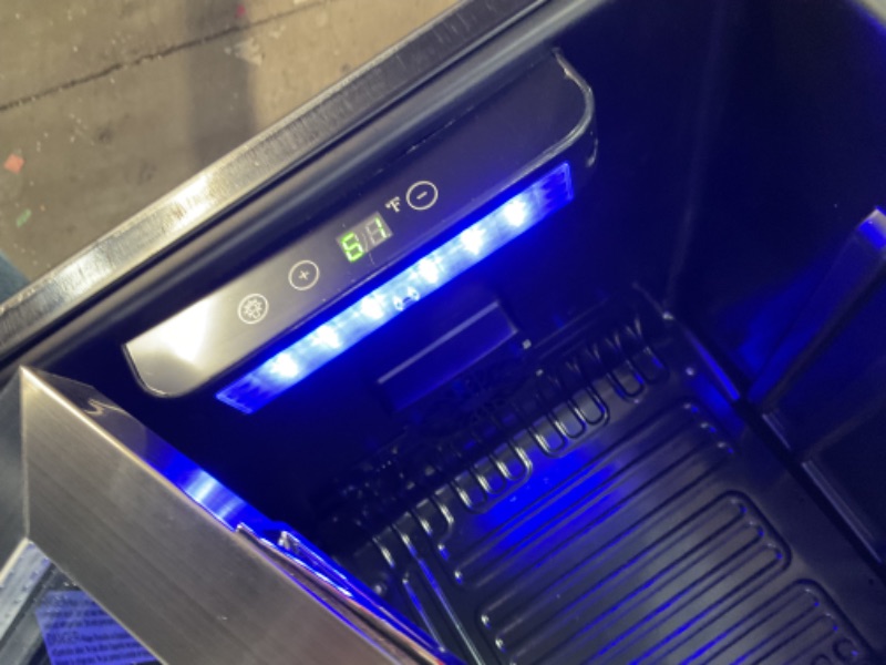 Photo 1 of Frigidaire EFMIS2415 Beverage Refrigerator, Glass Door, Compact Mini Fridge with Digital Temperature Control, Fits 115 Cans or 34 Bottles, 96L Capacity-19.1" D x 17.5" W x 31.2" H, Stainless