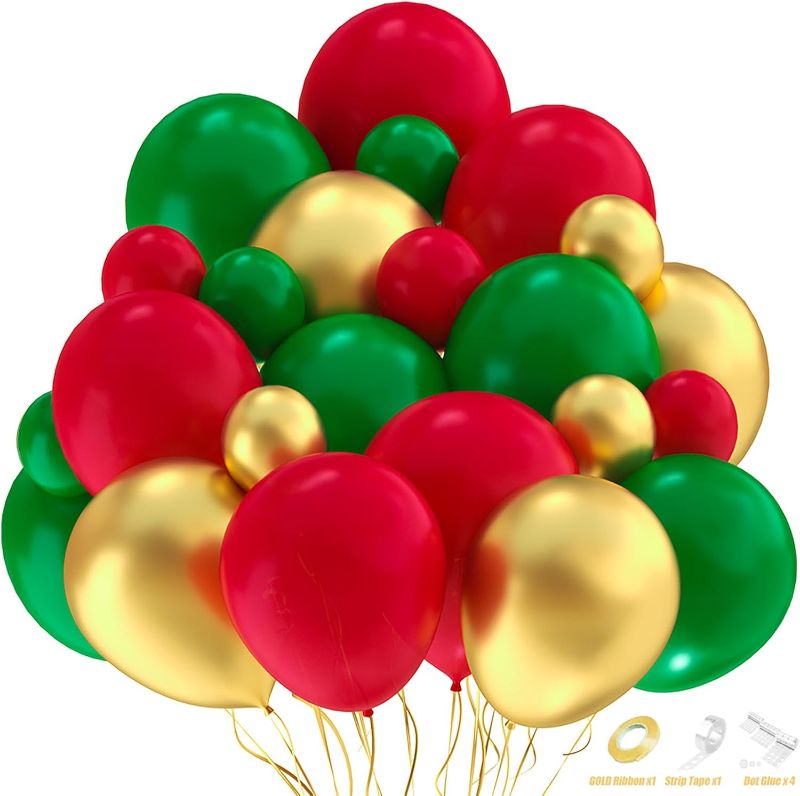 Photo 1 of  Gold Red Green Balloons