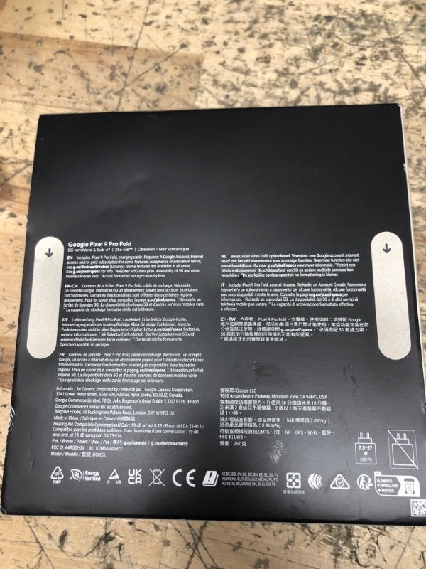 Photo 1 of Google Pixel 9 Pro Fold - Unlocked Android Smartphone with Gemini - Advanced Triple Rear Camera System - Foldable Display - Hands-Free Video - Obsidian - 256 GB