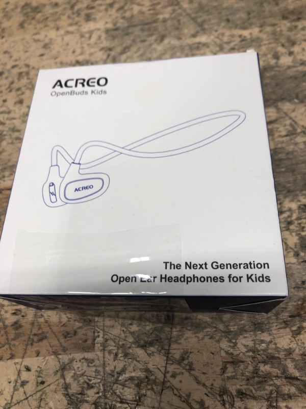 Photo 2 of ACREO Open Ear Bluetooth Wireless Headphones with MIC for Children, OpenBuds Kids, Ultra-Light, Portable and Safer for iPad, Tablet or Computers (Navy Blue)