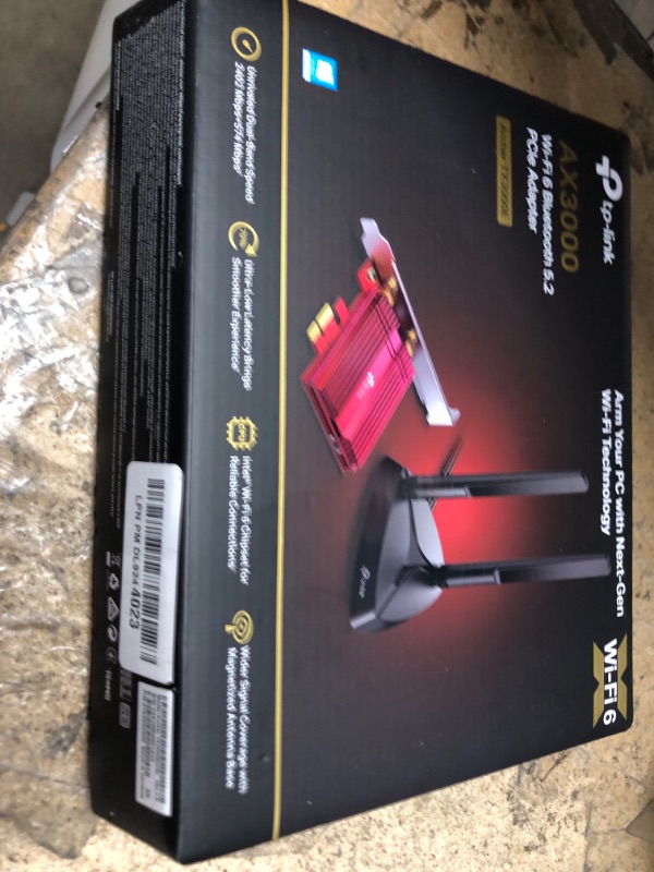 Photo 1 of TP-Link WiFi 6 AX3000 PCIe WiFi Card (Archer TX3000E), Up to 2400Mbps, Bluetooth 5.2, 802.11AX Dual Band Wireless Adapter with MU-MIMO,OFDMA,Ultra-Low Latency, Supports Windows 11, 10 (64bit) only