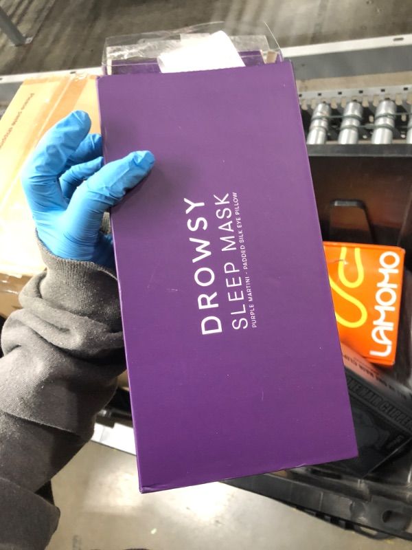Photo 1 of DROWSY Silk Sleep Mask. Face-Hugging, Padded Silk Cocoon for Luxury Sleep in Total Darkness. (Purple Martini)