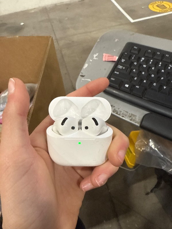 Photo 1 of Apple AirPods 4 Wireless Earbuds, Bluetooth Headphones, Personalized Spatial Audio, Sweat and Water Resistant, USB-C Charging Case, H2 Chip, Up to 30 Hours of Battery Life, Effortless Setup for iPhone