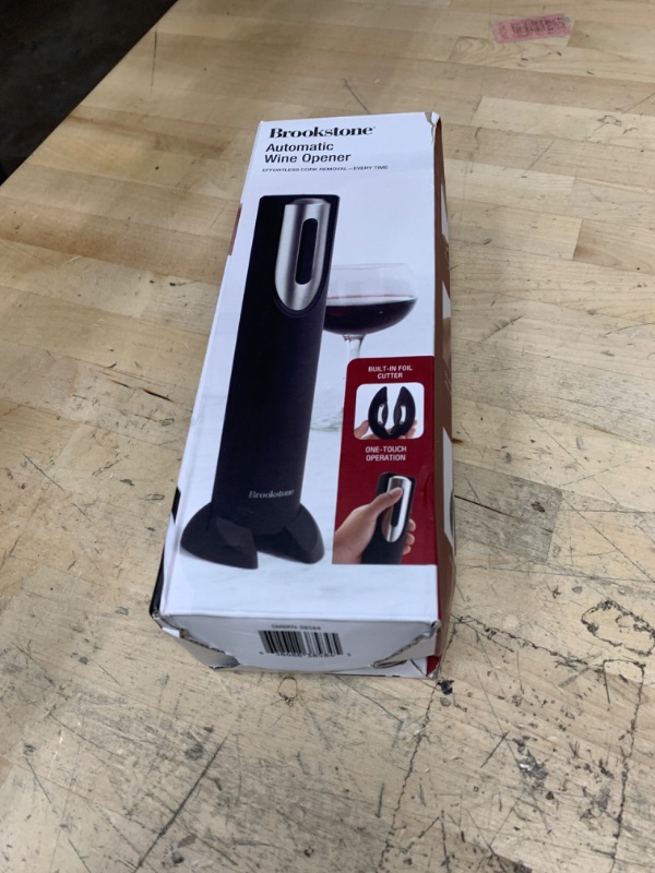 Photo 2 of Brookstone Electric Wine Opener & Foil Cutter with Stand, Automatic Wine Bottle Opener, Battery Operated Corkscrew Opener, Kitchen, Wine Gifts for Men