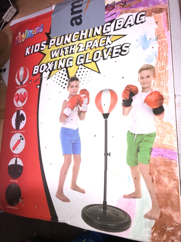 Photo 2 of ** missing parts**
ShyLizard Punching Bag for Kids Included 2 Pack Boxing Gloves, Boxing Toys for Boys, Boxing Bag Sets with Height Adjustable Stand, Gifts for Boys & Girls Age 5,6,7,8,9,10 Years Old