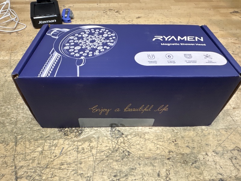 Photo 1 of Ryamen Magnetic Handheld Shower Head, With 6 Spray Modes, High Pressure Shower Head with Handheld, Magnetic Docking Technology, 4.3 Inches Panel, 70'' Stainless Steel Hose, Silver