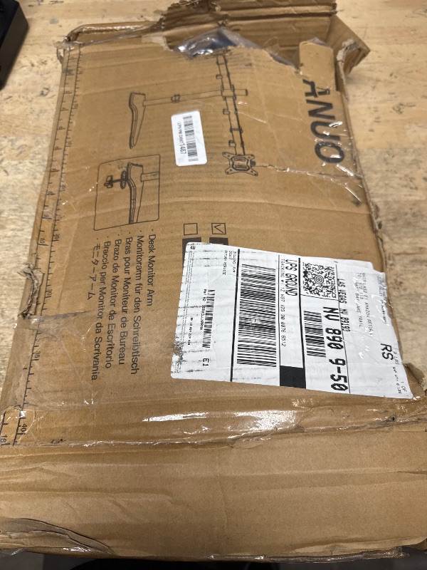 Photo 1 of HUANUO 32 inches Dual Monitor Stand up to 17.6lbs per Arm, High-Grade Aluminum Free-Standing Dual Monitor Mount for 2 Screens. Fully Adjustable Dual Monitor Stand for Desk with Tilt, Swivel, Rotation