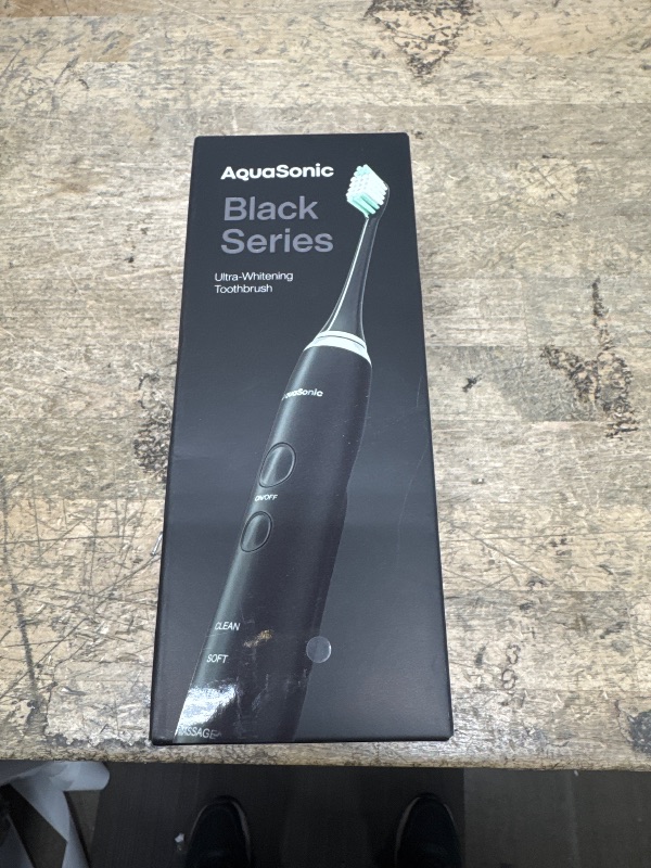 Photo 2 of Aquasonic Black Series Ultra Whitening Toothbrush – ADA Accepted Electric Toothbrush- 8 Brush Heads & Travel Case – 40,000 VPM Electric Motor & Wireless Charging - 4 Modes w Smart Timer