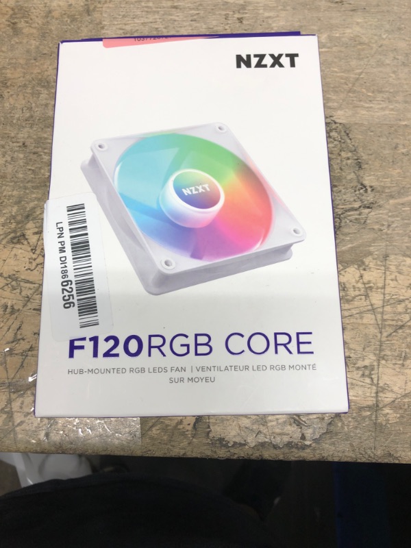 Photo 1 of NZXT F120 RGB Core - 120mm Hub-Mounted RGB Fan - 8 Individually-Addressable LEDs - Semi-Translucent Blades - High Static Pressure & Airflow - Quiet Operation PWM Control - CAM Software - White