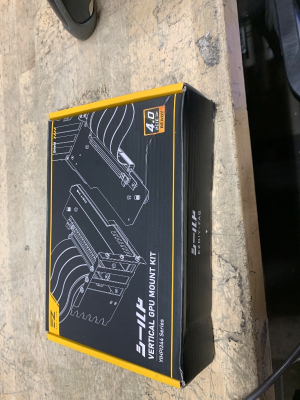 Photo 1 of EZDIY-FAB Vertical GPU Mount with High-Speed PCIE 4.0 Riser Cable, Shield Series, 115mm/4.52in Flexible Extension, 90 Degree Connector, Only Compatible to Full-Opened PCIe Slots-Black-YIHPI344