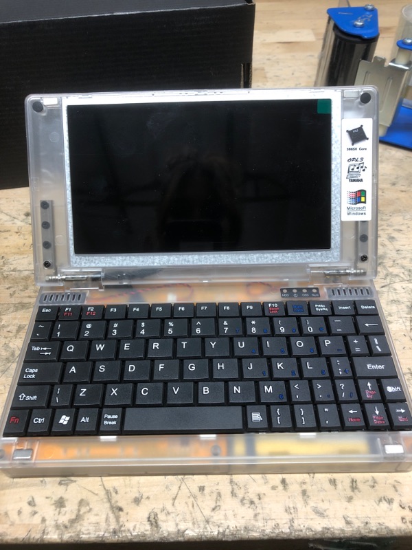 Photo 1 of Retro Pocket 386 CPU XT PC Laptop Computer 8088, Mini Laptop Compatible with Windows3.1 MS-DOS System, OPL3 Sound Card, VGA Graphics Card, LCD Screen Integrated Mouse Notebook Computer
