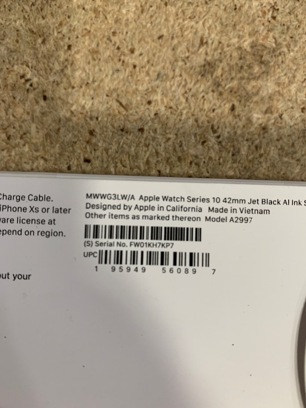 Photo 1 of Apple Watch Series 10 [GPS 42mm case] Smartwatch with Jet Black Aluminium Case with Ink Sport Loop. Fitness Tracker, ECG App, Always-On Retina Display, Carbon Neutral