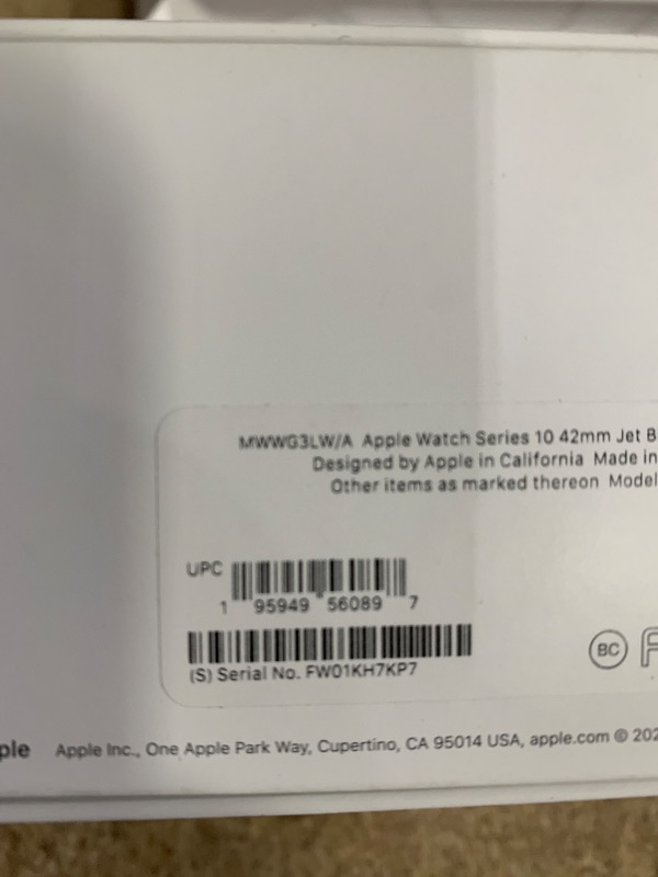 Photo 1 of Apple Watch Series 10 [GPS 42mm case] Smartwatch with Jet Black Aluminium Case with Ink Sport Loop. Fitness Tracker, ECG App, Always-On Retina Display, Carbon Neutral