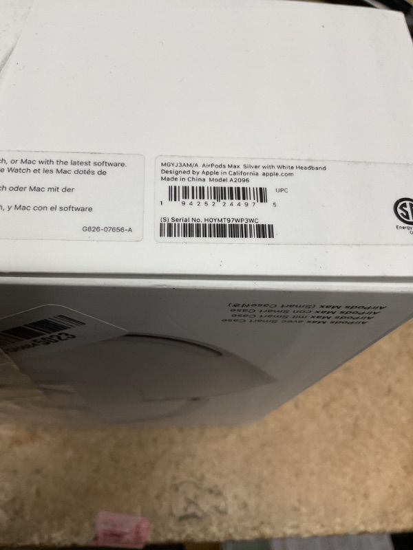 Photo 1 of Apple AirPods Max Wireless Over-Ear Headphones, Active Noise Cancelling, Transparency Mode, Personalized Spatial Audio, Dolby Atmos, Bluetooth Headphones for iPhone – Silver