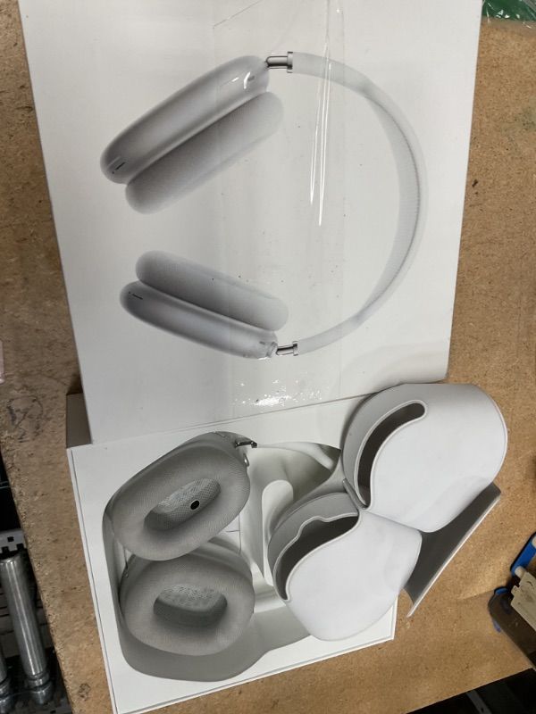 Photo 1 of Apple AirPods Max Wireless Over-Ear Headphones, Active Noise Cancelling, Transparency Mode, Personalized Spatial Audio, Dolby Atmos, Bluetooth Headphones for iPhone – Silver