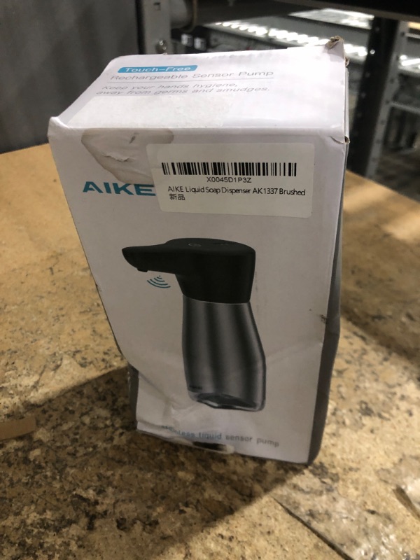 Photo 2 of AIKE Magnetic Charging Waterproof Automatic Soap Dispenser for Liquid Soap Spot Resist Stainless Finish 14fl.oz. Model AK1337