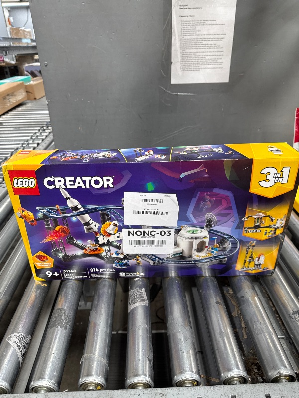 Photo 1 of LEGO Creator 3 in 1 Space Roller Coaster Building Toy Set Featuring a Roller Coaster, Drop Tower, Carousel and 5 Minifigures, Rebuildable Amusement Park for Kids Ages 9+, 31142