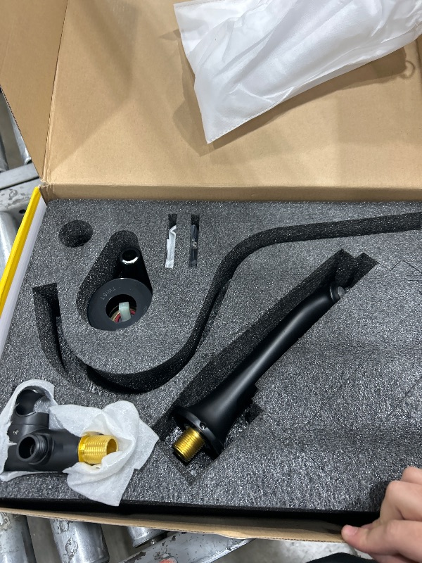 Photo 1 of *** SEE NOTES ***DASAN Antique Wall Mount Tub Filler Faucet with Hand Held Shower, Matte Black Bathtub Faucet with Sprayer Wall Mounted Roman Bath Tub Faucet Set with High Flow Rough in Valve, AT201TF-MB