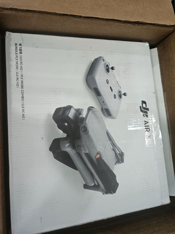 Photo 1 of (Locked, for parts)DJI Air 3 Fly More Combo with RC-N2 Remote Controller, Drone with Camera 4K, Dual Primary Cameras, 3 Batteries for Extended Flight Time, 48MP Photo, Camera Drone for Adults, FAA Remote ID Compliant