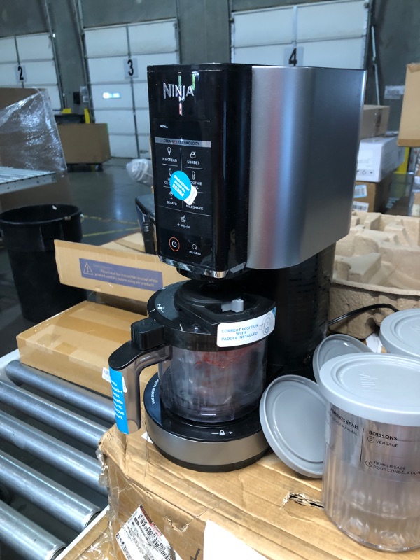 Photo 1 of ***HEAVILY USED AND DIRTY - DOESN'T POWER ON - SEE PICTURES***
Ninja CREAMi Deluxe Ice Cream & Frozen Treat Maker for Ice Cream, Sorbet, Milkshakes, Frozen Yogurt, & More, 11-in-1, XL Capacity, Silver, Includes (2) Family-Sized 24 oz. Tubs, NC501