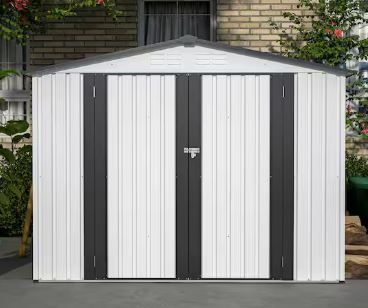 Photo 1 of 8 ft. x 6 ft. Outdoor Storage Tool Shed, All Weather Metal Shed, 48. sq. ft. Coverage, 2-Lockable Doors *** SEE NOTES ***