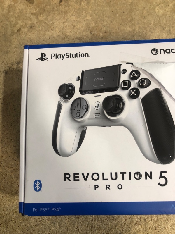 Photo 1 of ***SEE NOTES***NACON Revolution 5 Pro Officially Licensed PlayStation Wireless Gaming Controller for PS5 / PS4 / PC - Hall Effect, Trigger Stops, Mappable Buttons, Bluetooth Audio - Black/White