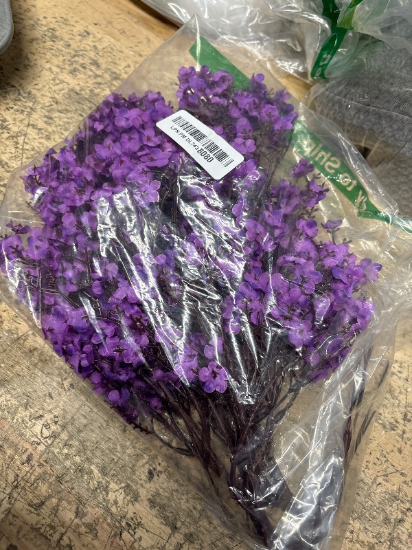 Photo 2 of 9pcs Babys Breath Artificial Flowers Gypsophila Bouquet Bulk Fake Spring Silk Small Flowers Real Touch Faux Floral for Home Bedroom Kitchen Garden Wedding Christmas Party DIY Decor (Purple)