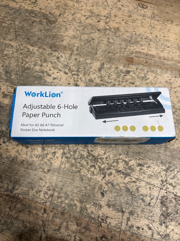 Photo 2 of WORKLION Adjustable 6-Hole Punch with Positioning Mark, Daily Paper Puncher for A5 Size Six Ring Binder Planners - refill Pages